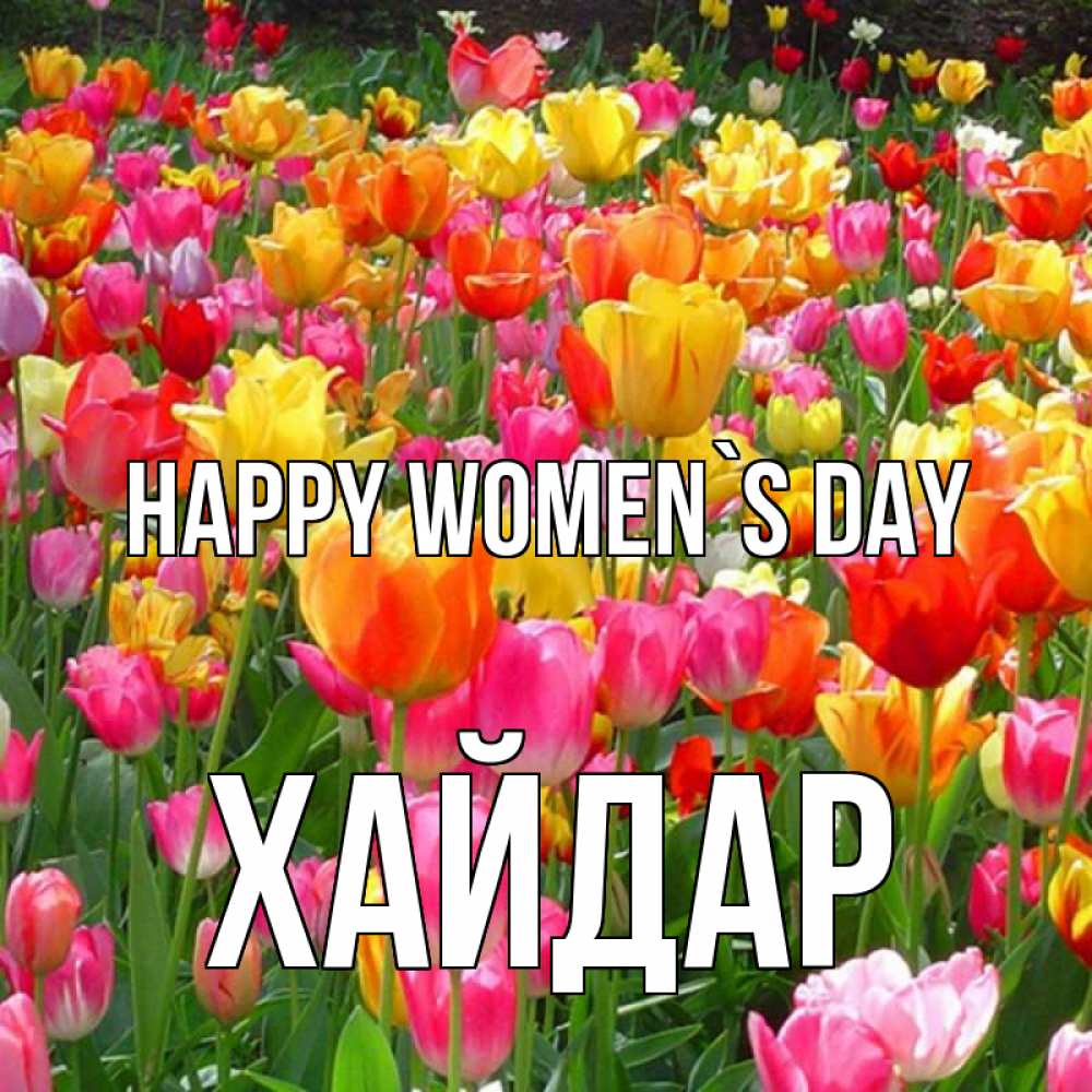 Greetings card с именем, ХАЙДАР happy women`s day на международный женский день Greetings with text for free download 